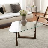 Tavolino da Salotto Marrone Noce Portariviste Forma Rettangolare 96x81x41h cm, Sfumatura Colore Struttura Noce - Messico