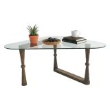 Tavolino da Salotto Marrone Noce Portariviste Forma Rettangolare 96x81x41h cm, Sfumatura Colore Struttura Noce - Messico