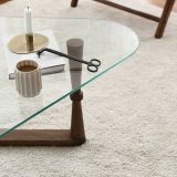Tavolino da Salotto Marrone Noce Portariviste Forma Rettangolare 96x81x41h cm, Sfumatura Colore Struttura Noce - Messico