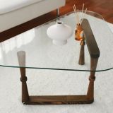 Tavolino da Salotto Marrone Noce Portariviste Forma Rettangolare 96x81x41h cm, Sfumatura Colore Struttura Noce - Messico