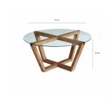 Tavolino da Salotto Marrone Noce Portariviste Forma Rotonda 75x75x35h cm, Sfumatura Colore Struttura Noce - Agatha
