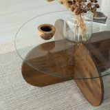 Tavolino da Salotto Marrone Noce Portariviste Forma Rotonda 75x75x35h cm, Sfumatura Colore Struttura Noce - Bagolino