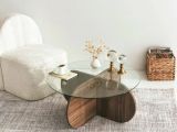 Tavolino da Salotto Marrone Noce Portariviste Forma Rotonda 75x75x35h cm, Sfumatura Colore Struttura Noce - Nila