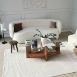 Tavolino da Salotto Marrone Noce Portariviste un Vano 105x60x40h cm, Forma Rettangolare - Tomiri