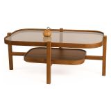 Tavolino da Salotto Marrone Noce un Vano Forma Rettangolare 110x70x48h cm, Materiale Struttura in Vetro - Sorbolo