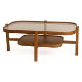 Tavolino da Salotto Marrone Noce un Vano Forma Rettangolare 110x70x48h cm, Materiale Struttura in Vetro - Sorbolo