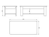 Tavolino da Salotto Marrone Noce un Vano Forma Rettangolare 124x60x45h cm, Sfumatura Colore Ripiano Noce - Pella