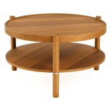 Tavolino da Salotto Marrone Noce un Vano Forma Rotondo 80x80x48h cm, Sfumatura Colore Ripiano Noce - Gildone