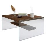 Tavolino da Salotto Marrone Noce un Vano Portariviste 75x75x40h cm, Forma Rettangolare - Barcis