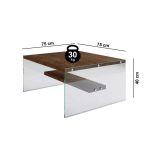 Tavolino da Salotto Marrone Noce un Vano Portariviste 75x75x40h cm, Forma Rettangolare - Barcis