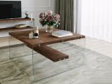 Tavolino da Salotto Marrone Noce un Vano Portariviste 75x75x40h cm, Forma Rettangolare - Barcis