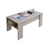 Tavolino da Salotto Marrone Olmo un Vano Forma Rettangolare 98x50x43h cm, Piano Sollevabile - Corallo