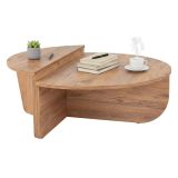 Tavolino da Salotto Marrone Pino Peso Massimo Supportato 15 kg Forma Rettangolare 90x60x35h cm, Sfumatura Colore Ripiano Pino - Mansue