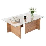 Tavolino da Salotto Marrone Pino Portariviste Forma Rettangolare 105x65x40h cm, Sfumatura Colore Struttura Pino - Azriel