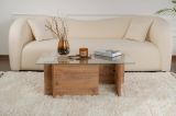 Tavolino da Salotto Marrone Pino Portariviste Forma Rettangolare 105x65x40h cm, Sfumatura Colore Struttura Pino - Azriel