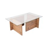Tavolino da Salotto Marrone Pino Portariviste Forma Rettangolare 105x65x40h cm, Sfumatura Colore Struttura Pino - Azriel