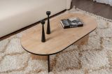 Tavolino da Salotto Marrone Quercia Nero Portariviste Forma Rettangolare 119x60x40h cm, Colore Ripiano Marrone - Elain