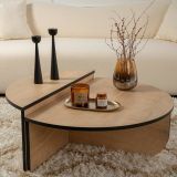 Tavolino da Salotto Marrone Quercia Nero Portariviste Forma Rettangolare 90x60x35h cm, Colore Ripiano Marrone - Mansue
