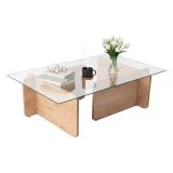 Tavolino da Salotto Marrone Quercia Portariviste Forma Rettangolare 105x65x30h cm, Sfumatura Colore Struttura Quercia - Kallias