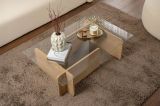 Tavolino da Salotto Marrone Quercia Portariviste Forma Rettangolare 105x65x30h cm, Sfumatura Colore Struttura Quercia - Kallias