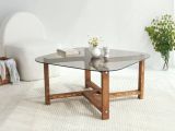 Tavolino da Salotto Marrone Quercia Portariviste Forma Rettangolare 80x80x40h cm, Sfumatura Colore Struttura Quercia - Aurano