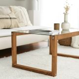 Tavolino da Salotto Marrone Quercia Portariviste Forma Rettangolare 85x55x40h cm, Sfumatura Colore Struttura Quercia - Aldino