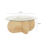 Tavolino da Salotto Marrone Quercia Portariviste Forma Rotonda 75x75x35h cm, Sfumatura Colore Struttura Quercia - Nila