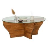 Tavolino da Salotto Marrone Quercia Portariviste Forma Rotonda 92x92x36h cm, Sfumatura Colore Struttura Quercia - Califfi