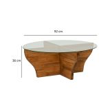 Tavolino da Salotto Marrone Quercia Portariviste Forma Rotonda 92x92x36h cm, Sfumatura Colore Struttura Quercia - Califfi