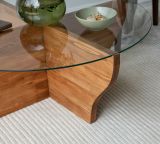 Tavolino da Salotto Marrone Quercia Portariviste Forma Rotonda 92x92x36h cm, Sfumatura Colore Struttura Quercia - Califfi
