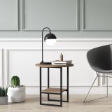 Tavolino da Salotto Marrone Quercia un Vano Forma Circolare 45x47x45h cm, Materiale Piano in Legno Nobilitato