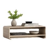 Tavolino da Salotto Marrone Rovere Angoli Arrotondati un Vano 120x60x40h cm, Forma Rettangolare - Kasamome