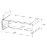 Tavolino da Salotto Marrone Rovere Angoli Arrotondati un Vano 120x60x40h cm, Forma Rettangolare - Kasamome