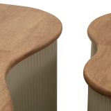 Tavolino da Salotto Marrone Rovere Beige set da 2 Colore Ripiano Marrone 37x58x92h cm, Materiale Struttura in Metallo - Kashan