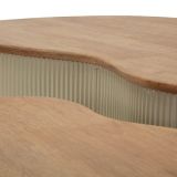 Tavolino da Salotto Marrone Rovere Beige set da 2 Colore Ripiano Marrone 37x58x92h cm, Materiale Struttura in Metallo - Kashan