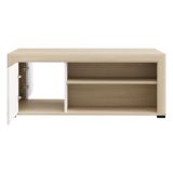 Tavolino da Salotto Marrone Rovere Bianco Opaco con Piedini 3 Vani 121x55x49h cm, Forma Rettangolare - Pettor