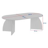 Tavolino da Salotto Marrone Rovere Forma Ovale Materiale Piano in Legno Nobilitato 120x60x40h cm, Colore Ripiano Marrone - Nohaza