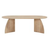 Tavolino da Salotto Marrone Rovere Forma Ovale Materiale Piano in Legno Nobilitato 120x60x40h cm, Colore Ripiano Marrone - Nohaza