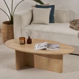 Tavolino da Salotto Marrone Rovere Forma Ovale Materiale Piano in Legno Nobilitato 120x65x40h cm, Colore Ripiano Marrone - Parona