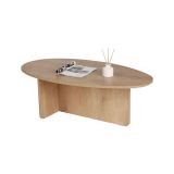 Tavolino da Salotto Marrone Rovere Forma Ovale Materiale Piano in Legno Nobilitato 120x65x40h cm, Colore Ripiano Marrone - Parona