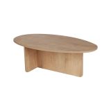 Tavolino da Salotto Marrone Rovere Forma Ovale Materiale Piano in Legno Nobilitato 120x65x40h cm, Colore Ripiano Marrone - Parona