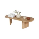 Tavolino da Salotto Marrone Rovere Forma Ovale Materiale Piano in Legno Nobilitato 130x65x40h cm, Colore Ripiano Marrone - Dozza