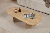 Tavolino da Salotto Marrone Rovere Forma Ovale Materiale Piano in Legno Nobilitato 130x65x40h cm, Colore Ripiano Marrone - Dozza