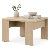 Tavolino da Salotto Marrone Rovere Forma Quadrato Colore Ripiano Marrone 67x67x43h cm, Sfumatura Colore Struttura Rovere - Magre