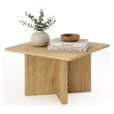 Tavolino da Salotto Marrone Rovere Forma Quadrato Colore Ripiano Marrone 80x80x49h cm, Sfumatura Colore Struttura Rovere - Kasinaba