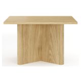 Tavolino da Salotto Marrone Rovere Forma Quadrato Colore Ripiano Marrone 80x80x49h cm, Sfumatura Colore Struttura Rovere - Kasinaba