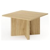 Tavolino da Salotto Marrone Rovere Forma Quadrato Colore Ripiano Marrone 80x80x49h cm, Sfumatura Colore Struttura Rovere - Kasinaba