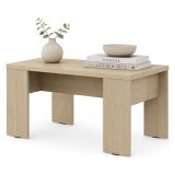 Tavolino da Salotto Marrone Rovere Forma Rettangolare Colore Ripiano Marrone 90x50x43h cm, Sfumatura Colore Struttura Rovere - Riposto