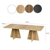 Tavolino da Salotto Marrone Rovere Forma Rettangolare Materiale Piano in Legno Nobilitato 120x60x40h cm, Colore Ripiano Marrone - Ottana
