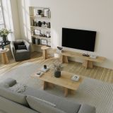 Tavolino da Salotto Marrone Rovere Forma Rettangolare Materiale Piano in Legno Nobilitato 120x60x40h cm, Colore Ripiano Marrone - Ottana